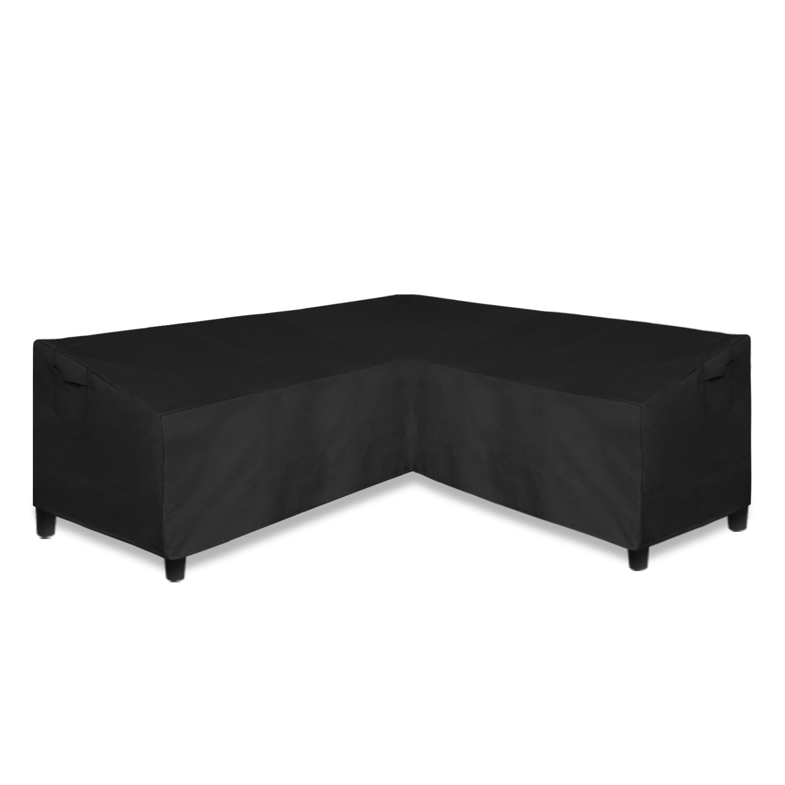 Easy-Going Patio V-Shaped Sectional Sofa Cover, Heavy Duty Outdoor Sectional Cover, Waterproof Furniture Cover With Air Vent 85' L (On Each Side) X 33.5' D X 31' H, Black