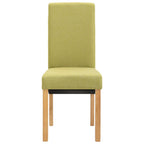 vidaXL Set of 4 Modern Dining Chairs in Green Fabric, Ergonomically Designed with Padded Seat and Backrest