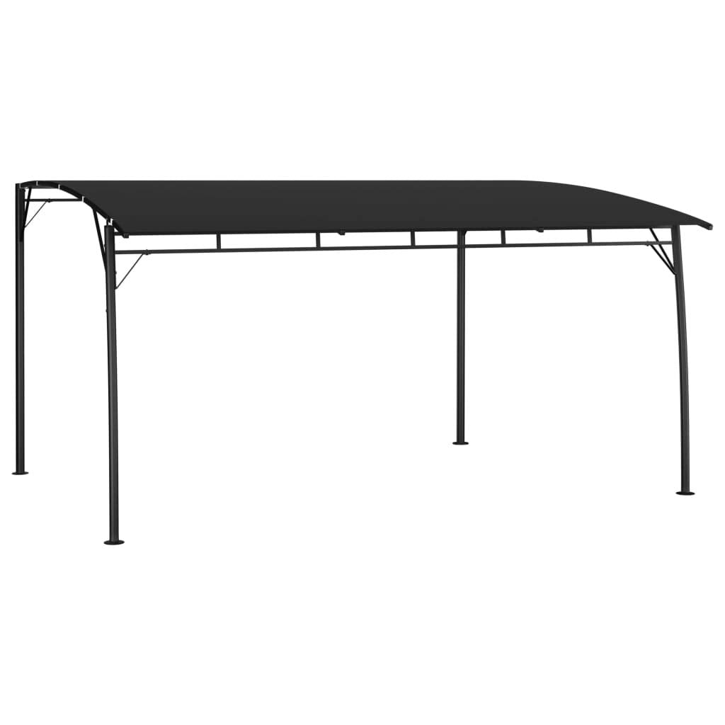 Vidaxl Garden Sunshade Awning - 157.5"X118.1"X100.4" Anthracite, Polyester Fabric, Metal Frame, Weather Shelter For Patio And Outdoor Spaces