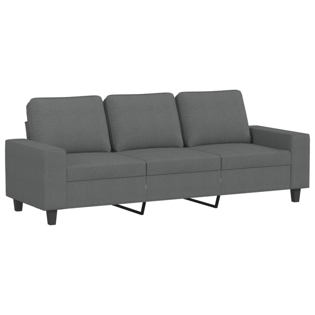 vidaXL 2 Piece Sofa Set in Dark Gray Fabric - Comfortable Seating Experience with Padded Seats and Cushioned Armrests for Living Room, Lounge Area