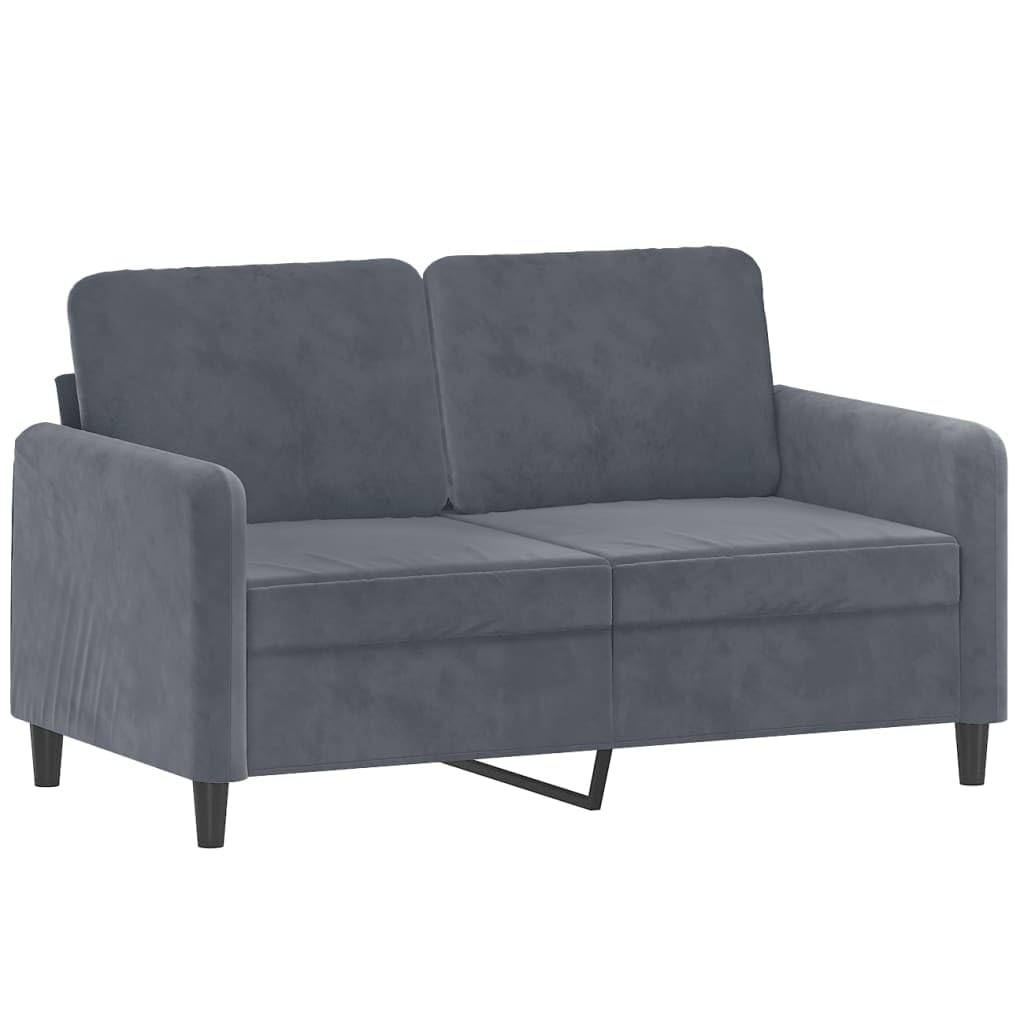 vidaXL Modern 2-Seater Sofa in Dark Gray - Soft Velvet Upholstered, Roomy Seats with Armrests, Stylish Design for Living Room