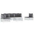 vidaXL 6 Piece Modern Patio Lounge Set with Cushions - White Steel - Comfortable Outdoor Seating - Modular, Easy Assembly, Excellent Dimensions