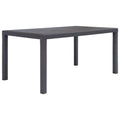 vidaXL Brown Plastic Patio Table with Rattan Look Design - Weather Resistant and Portable - Perfect for Garden, Patio, and Campsite Dining