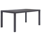 vidaXL Brown Plastic Patio Table with Rattan Look Design - Weather Resistant and Portable - Perfect for Garden, Patio, and Campsite Dining