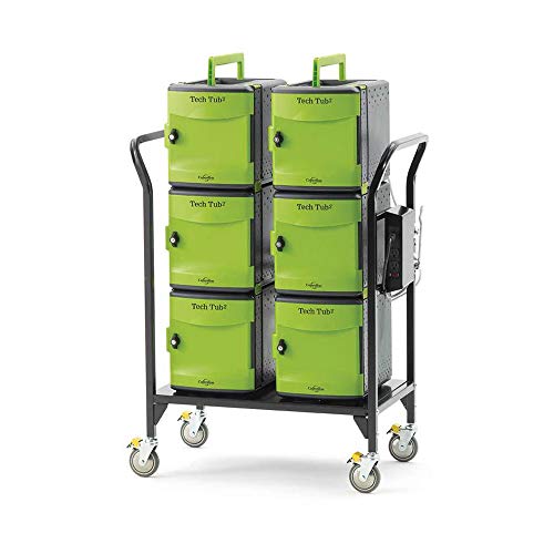 Copernicus Tech Tub2 ipad and Chromebook Charging Modular Cart with 2 Ergonomic Handle - Holds 32 Devices
