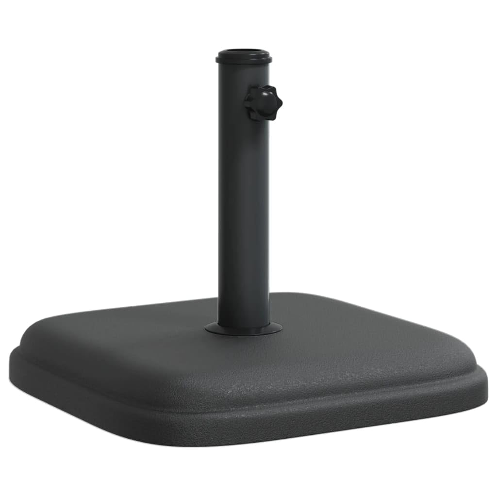 vidaXL Parasol Base - Black Square Umbrella Stand 14.2" x 14.2" x 12.2" - Fits Ø1.3/1.4"/1.5" Poles - Plastic & Concrete - Strong & Stable Construction with Tightening Knob for Easy Assembly