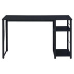 Acme Vadna Wooden Top 2-Shelf Writing Desk with Open Metal Base in Black