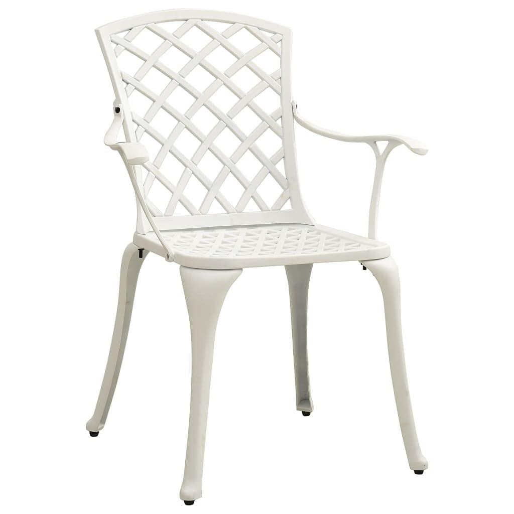 Patio Chairs 4 pcs Cast Aluminum White