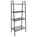 vidaXL Freestanding Ladder Bookcase with 4 Mesh Metal Shelves, Anthracite - Compact, Easy to Maintain, Suitable for Office, Bathroom or Living Room