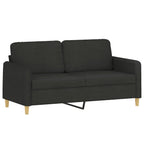 vidaXL 2-Piece Sofa Set with Cushions in Black Fabric - Durable and Comfortable Seating for Indoor/Outdoor Use with Plywood and Metal Frame