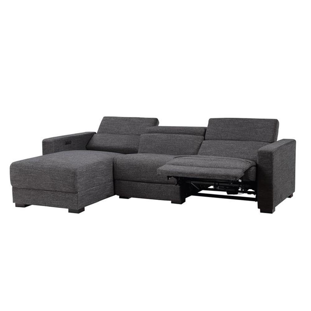 Steve Silver Zara Dark Gray Polyester Fabric Power Reclining Sectional