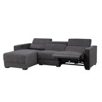 Steve Silver Zara Dark Gray Polyester Fabric Power Reclining Sectional
