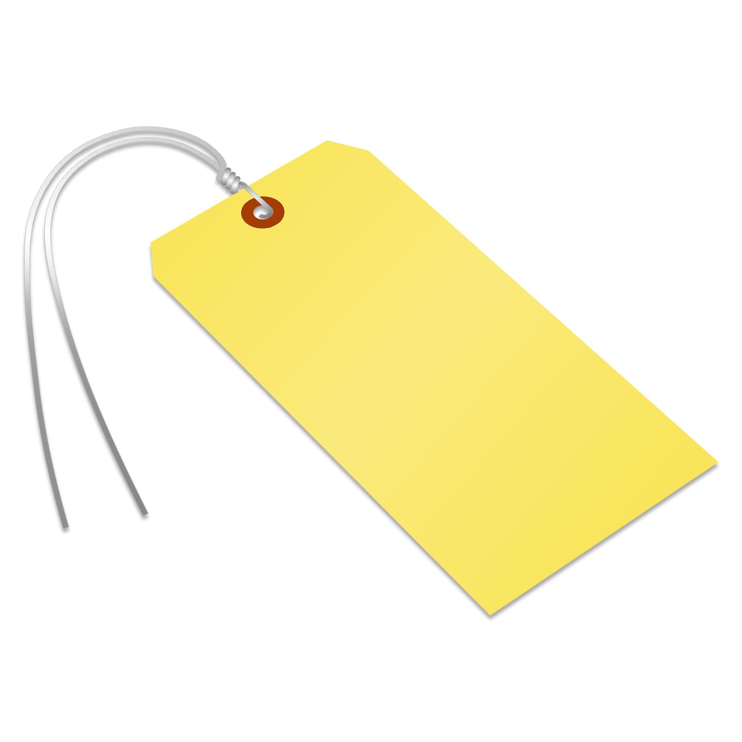 Smartsign Blank Yellow Tag With Wire | 6 1/4' X 3 1/8' Size 8 Tear Proof Polypropylene, Pack Of 25