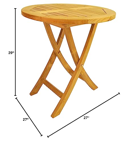 Anderson Teak Bahama Round Bistro Folding Table 27"