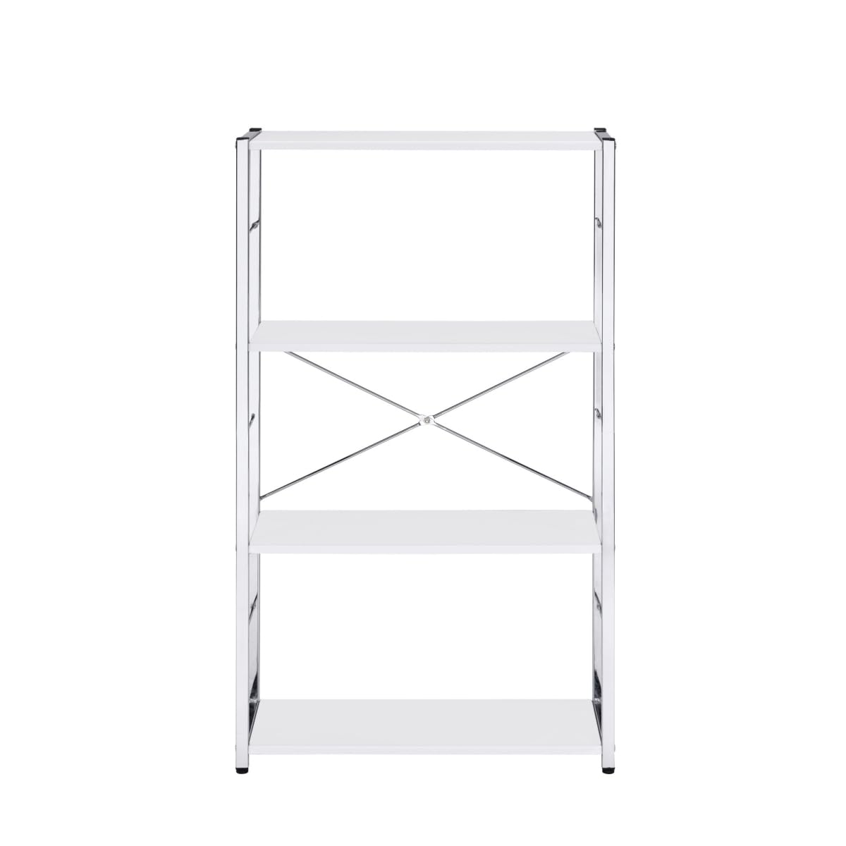 HomeRoots 486315 42 in. White Metal Four Tier Etagere Bookcase