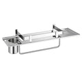 Risva 4 In 1 Wall Mounted Bathroom Shelf | (18 Inch) Stainless Steel Chrome Finish Rack With Napkin Holder Soap Stand & Tumbler 
