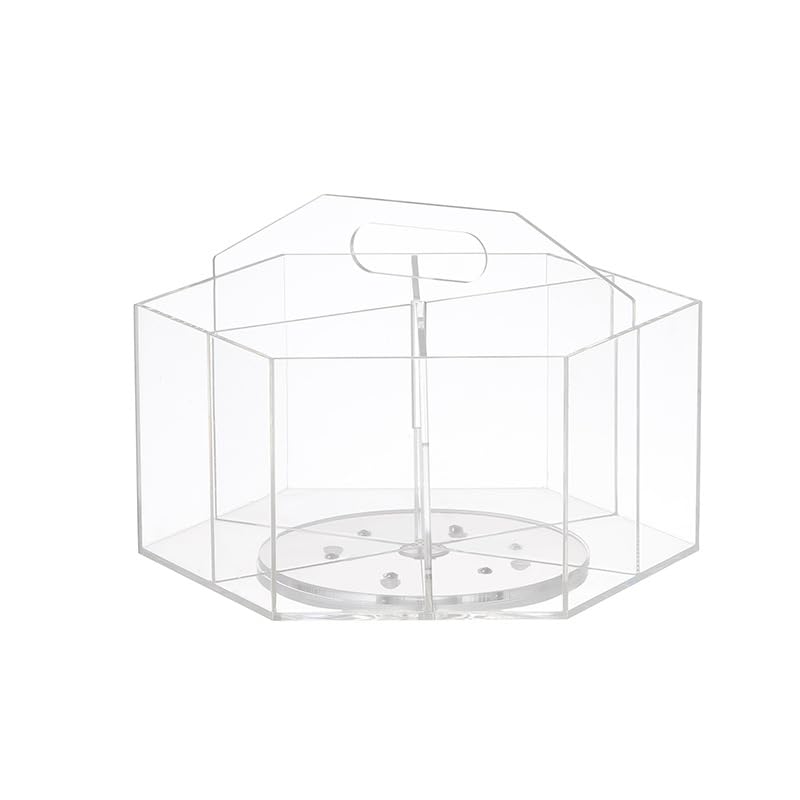 Oif Acrylic Pen Holder Pencil Organizer, 360-Degree Rotating Pencil Holder With 6 Compartments, Crayon Organizer For Kids Marker