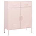 vidaXL Industrial Storage Cabinet - Robust Steel Construction, Pink, 2-Door, 2-Drawer, 40" Height