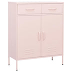vidaXL Industrial Storage Cabinet - Robust Steel Construction, Pink, 2-Door, 2-Drawer, 40" Height