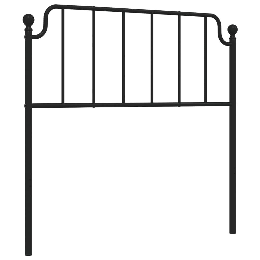 vidaXL Metal Headboard in Black - Strong Powder-Coated Steel Construction, Supportive Design, Suitable for Bedroom or Lounge Area