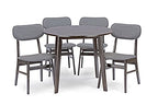 Baxton Studio Debbie Mid-Century Round Dining Table, Dark Brown