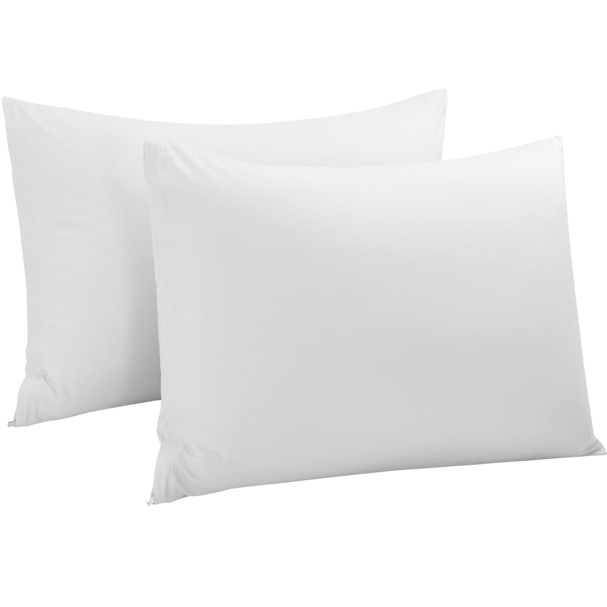Uxcell Pillowcases Weave From 100% Egyptian Cotton, Breathable Soft Pillow Cases With Zipper Closure, 2 Pcs Light Gray Pillow Co