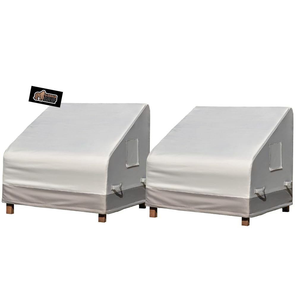 Gorilla Grip Waterproof Large Outdoor Chair Cover, 2 Pack, 40 Inch, Adjustable Furniture Cover Sets For Winter, Keep Cushions Dr