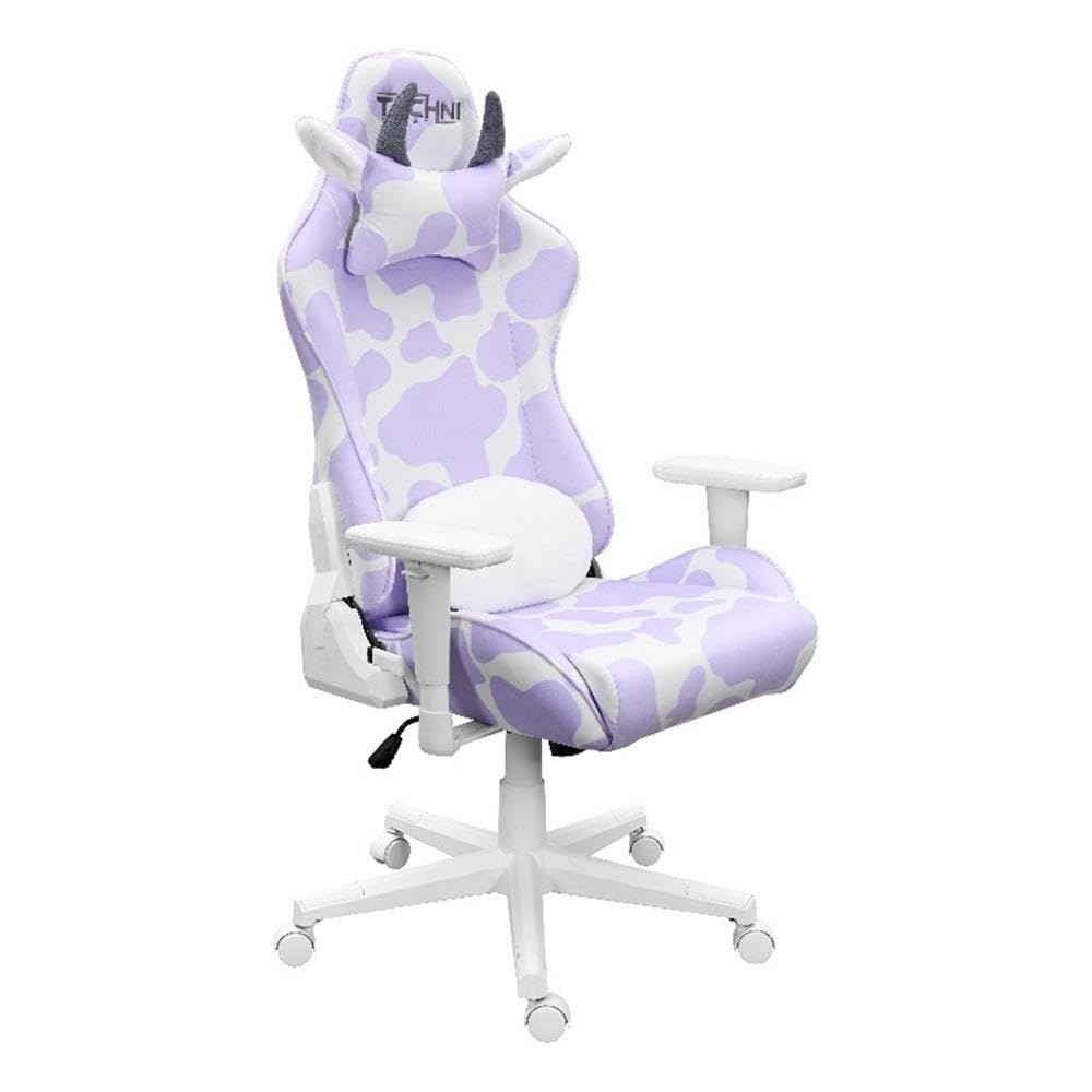 Techni Mobili Sport19.75 Modern Fabric Gaming Chair In Lavender Purple/White