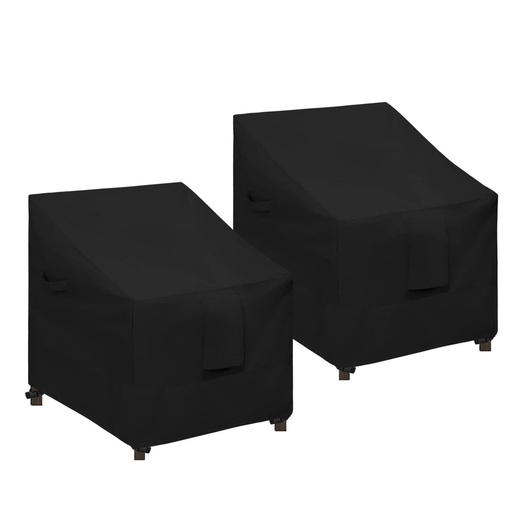 Easy-Going Waterproof Patio Chair Cover Uv Resistant Outdoor Chair Cover Weatherproof Lawn Patio Furniture Cover With Tape Sealed Seam (2 Pack-33.5Wx31.5Dx36H Inch, Black)