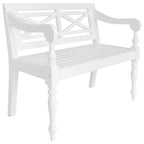 vidaXL Batavia Two Seater Bench in Elegant Solid Mahogany Wood with White Finish for Indoor Living Space