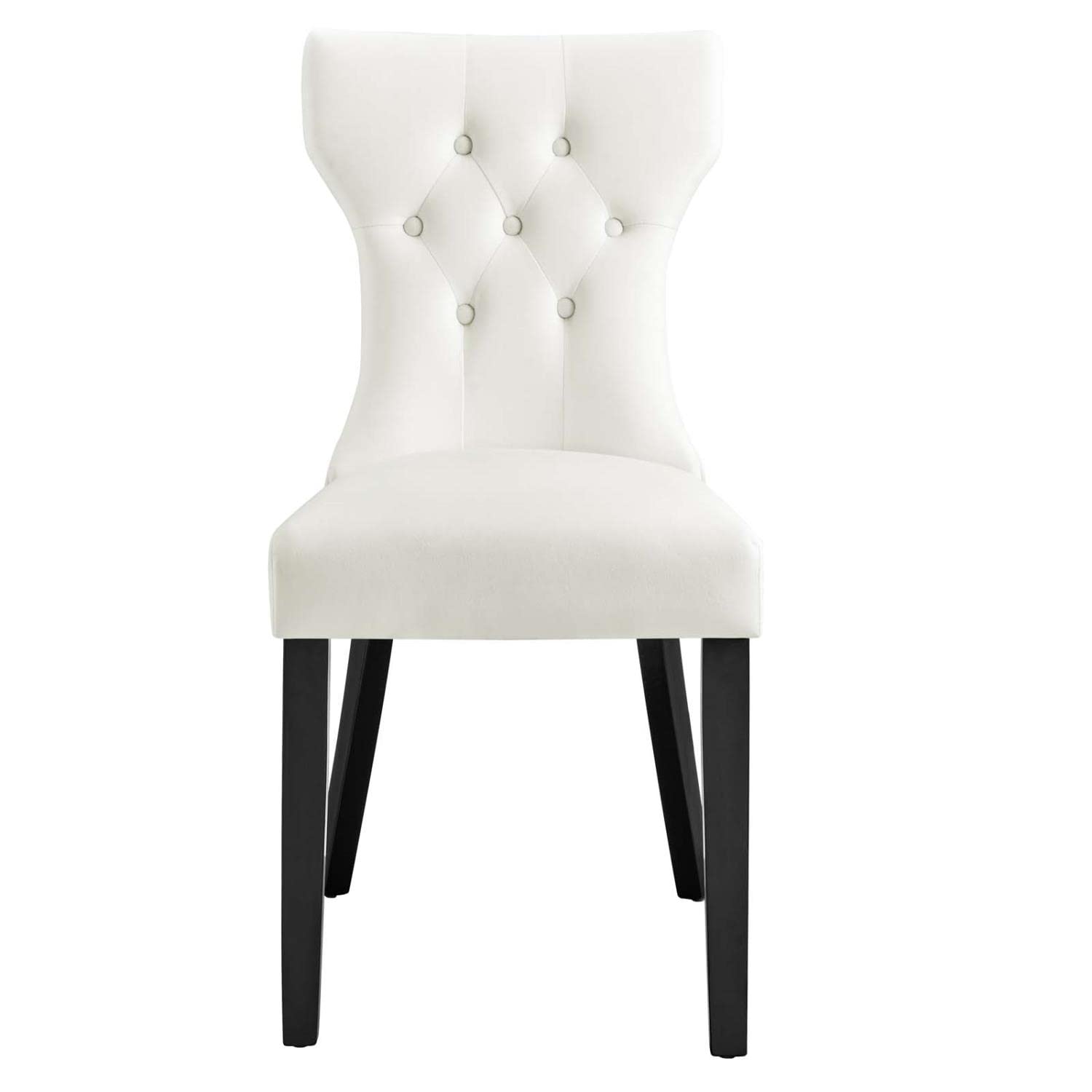 Modway Silhouette Velvet Set Of 2 Dining Chairs With White Finish Eei-5014-Whi