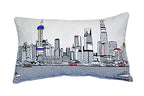 HomeRoots Cream 24' White Shanghai Daylight Skyline Lumbar Decorative Pillow