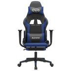 vidaXL Adjustable Gaming Chair with Footrest, Faux Leather, Black and Blue - Swivel Design, Durable Construction, Luxurious Look, Ultimate Comfort for Gamers