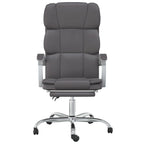 vidaXL Reclining Office Chair in Gray Faux Leather - Modern Design, Lying Down Feature, Armrest, Foam Filling