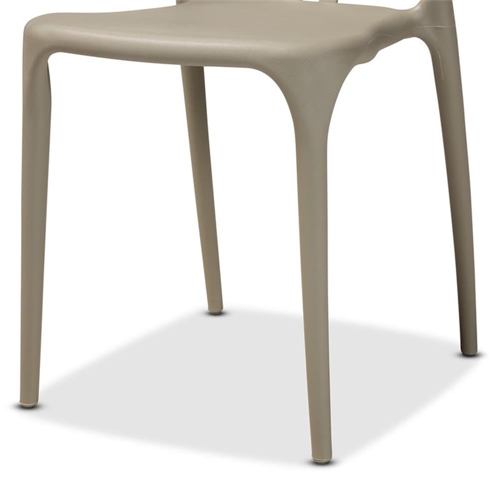 Baxton Studio Warner Modern and Contemporary Beige Plastic 4-Piece Dining Chair Set