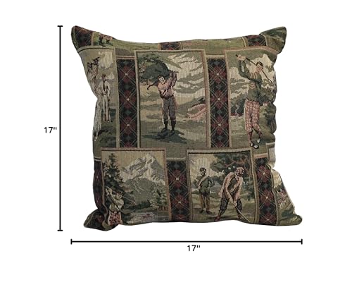 Blazing Needles 17-Inch Tapestry Throw Pillow, Golfing Day Out 2 Count