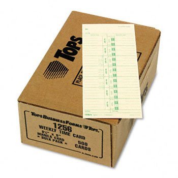Tops Acroprint, Cincinnati, Lathem, Simplex, Stromberg Time Card 3-1/2 X 9, 500/Box