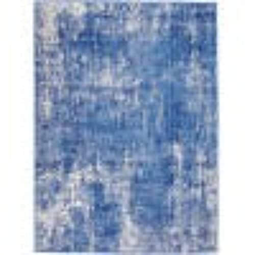 HomeRoots Blue Ivory 100% Polypropylene 4’ x 6’ Blue and Ivory Abstract Splash Area Rug