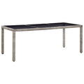 vidaXL Patio Table Gray 74.8"x35.4"x29.5" Poly Rattan