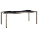 vidaXL Patio Table Gray 74.8"x35.4"x29.5" Poly Rattan