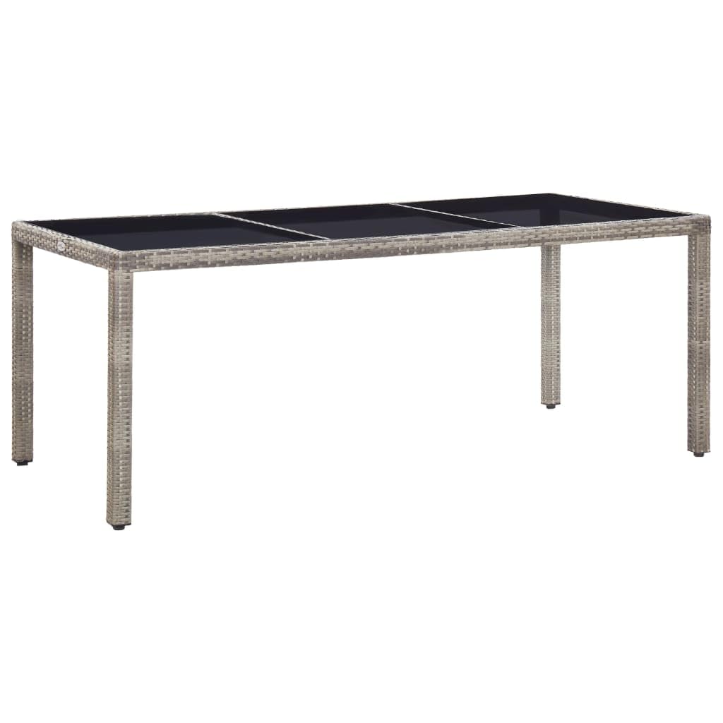 vidaXL Patio Table Gray 74.8"x35.4"x29.5" Poly Rattan