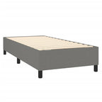vidaXL Dark Gray Box Spring Bed Frame Twin Size - Modern Fabric Bed Frame Suitable for 39.4" x 74.8" Mattress, Plywood and Engineered Wood Construction