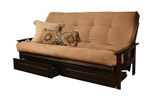 Kodiak Furniture Monterey Frame with Suede Fabric Mattress in Tan/Espresso