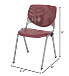 Kfi Seating Kool Series Polypropylene Stack Chair With Perforated Back, Burgundy Finish