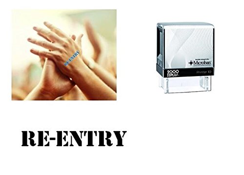 Hand Stamps Re-Entry Self Inking Stamp | Hand Stamps For Events Suitable For Festivals, Parties, Clubs, Special Events, Bars Etc