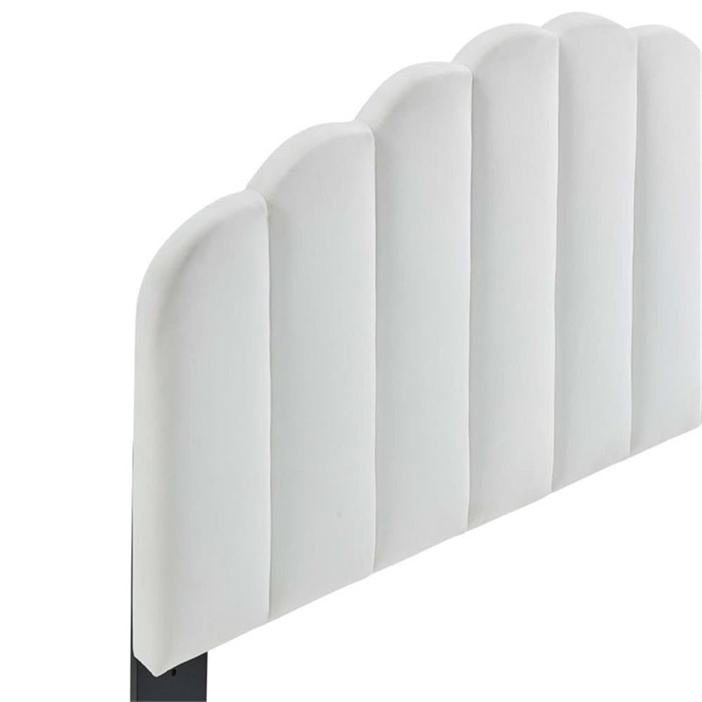 Modway Veronique Twin Modern Performance Velvet Headboard In White