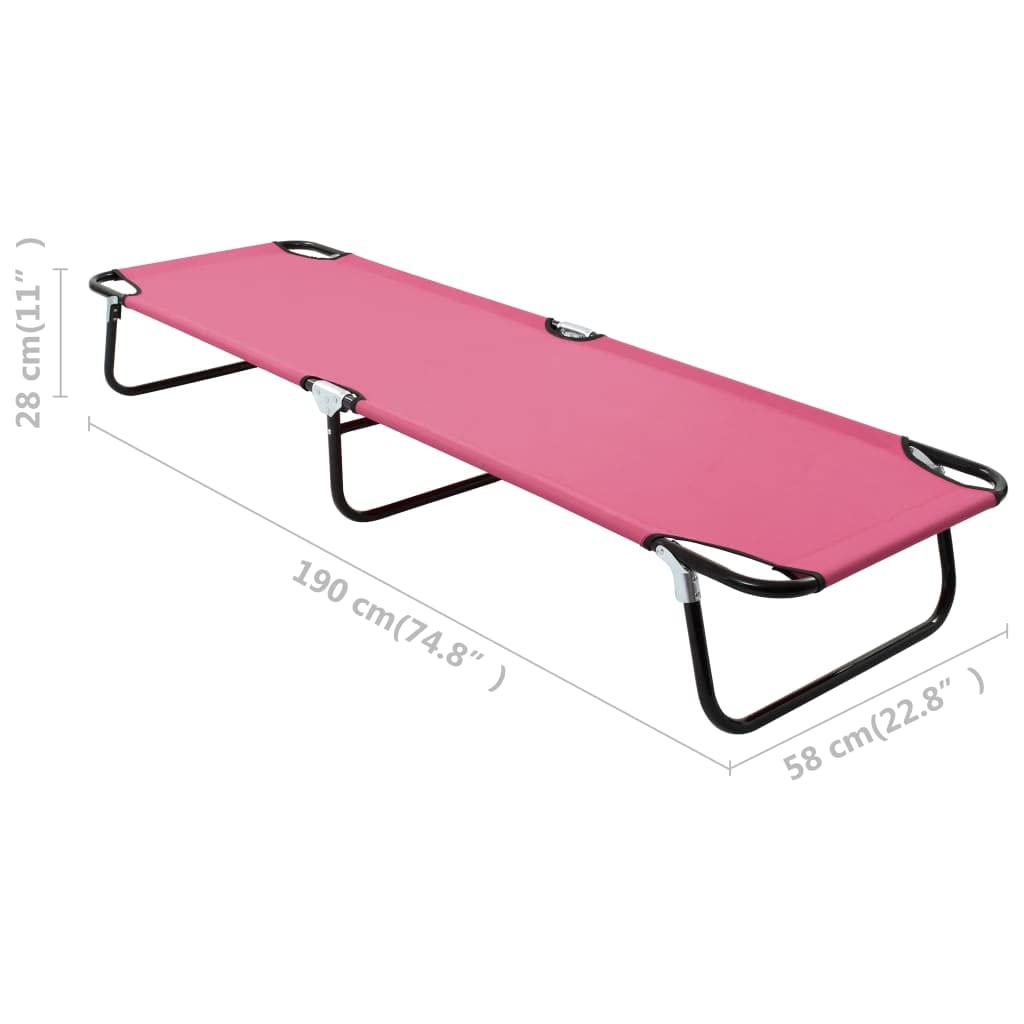 vidaXL Patio Lounge Chair Outdoor Chaise Lounge Chair Sunlounger Steel Pink