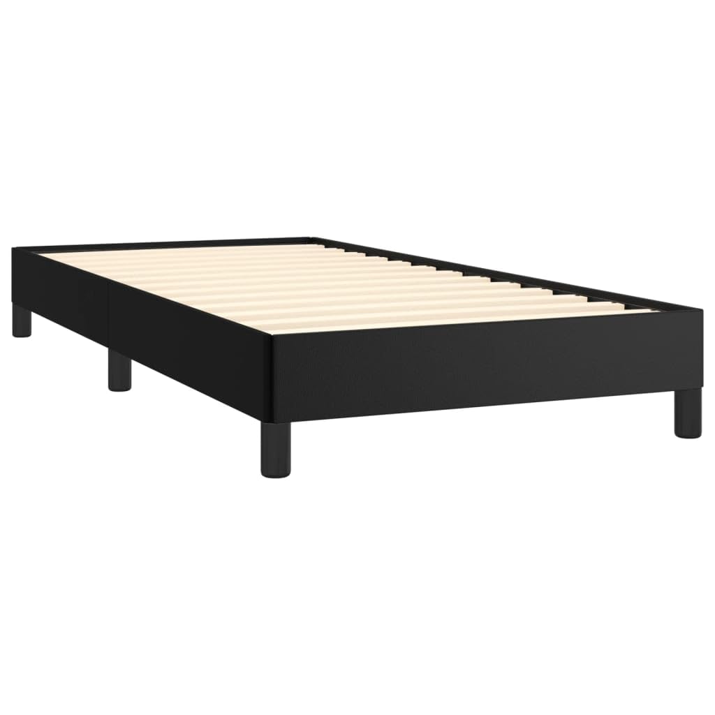 vidaXL Modern California King Bed Frame - Luxurious Black Faux Leather Design, Engineered Wood and Plywood Construction, Suitable for 72"x83.9" Mattress