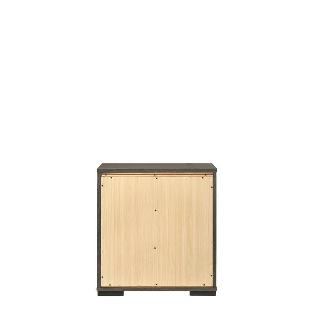 Acme Escher 3-Drawer Wooden Nightstand With Usb Dock In Gray Oak