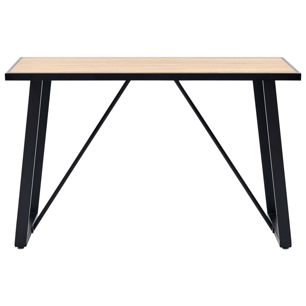 vidaXL Rectangular Dining Table - Industrial Retro Style - Oak with Wood Grain Pattern and Powder-Coated Steel Frame - Highly Stable - 47.2&quot;x23.6&quot;x29.5&quot;